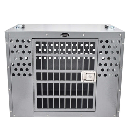 Professional Aluminum Dog Crate — Side Entry by Zinger, secure and ventilated dog crate for high-drive dogs.