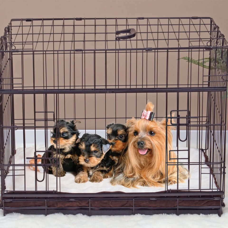 Space Saving Wire Dog Crate with Sliding Doors