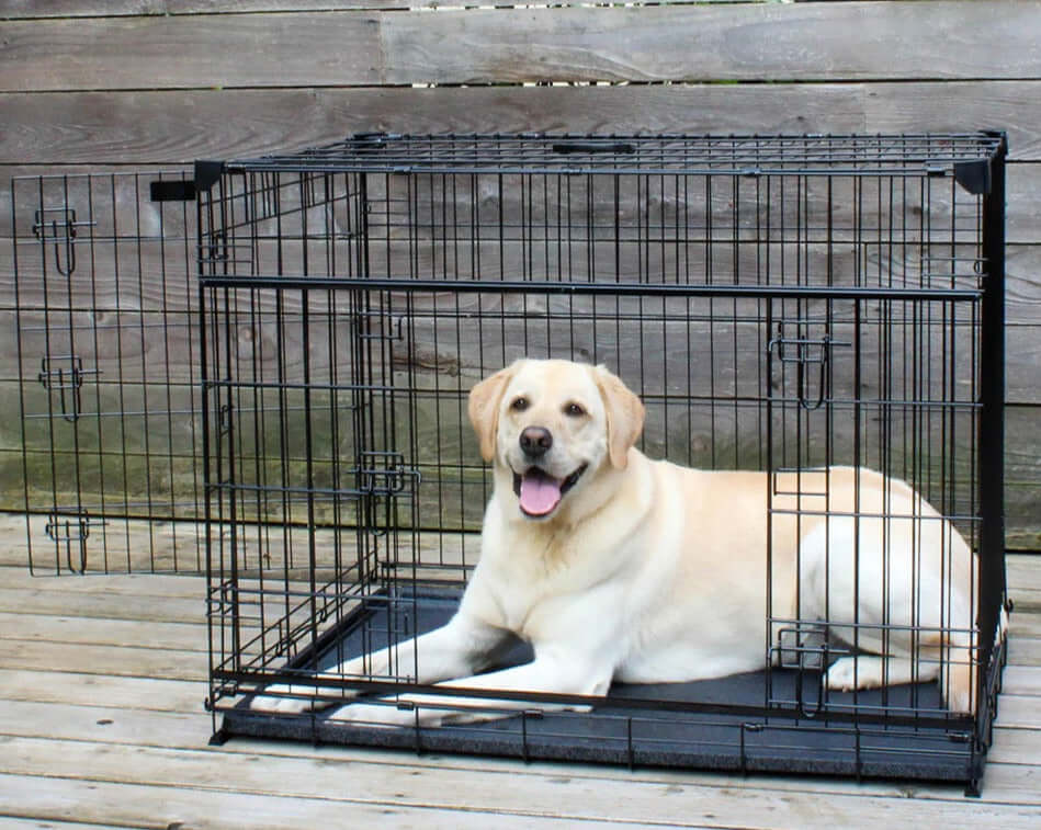 Space Saving Wire Dog Crate with Sliding Doors